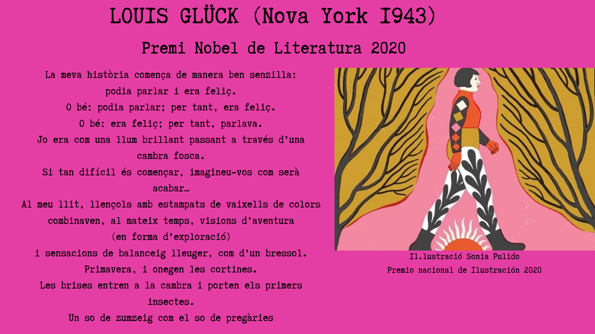 LOUIS GLÜCK (Nova York 1943) Premi Nobel de Literatura 2020 (1)